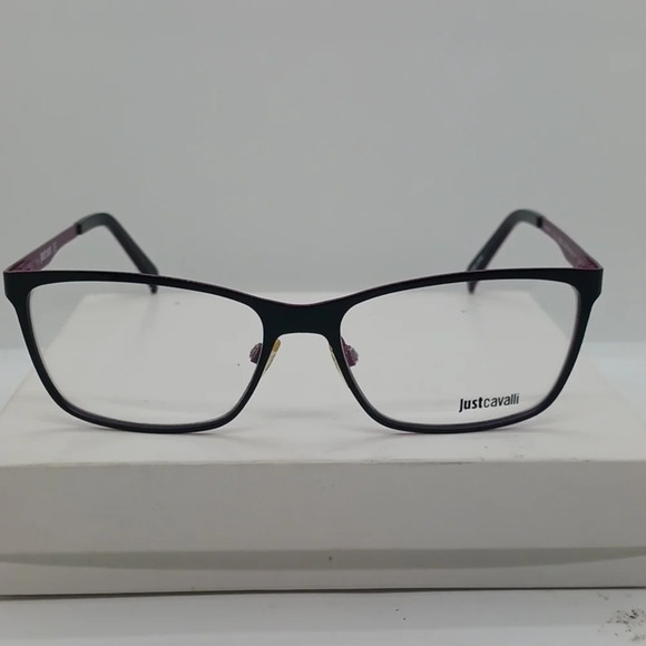 NWT WOMEN\'S JUST CAVALLI EYEGLASS FRAMES JC0626 BLACK PURPLE